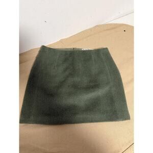 Acne Studios Skirt Womens 38 Green Kyte Hairy Alpaca Wool Mini Pencil Lined